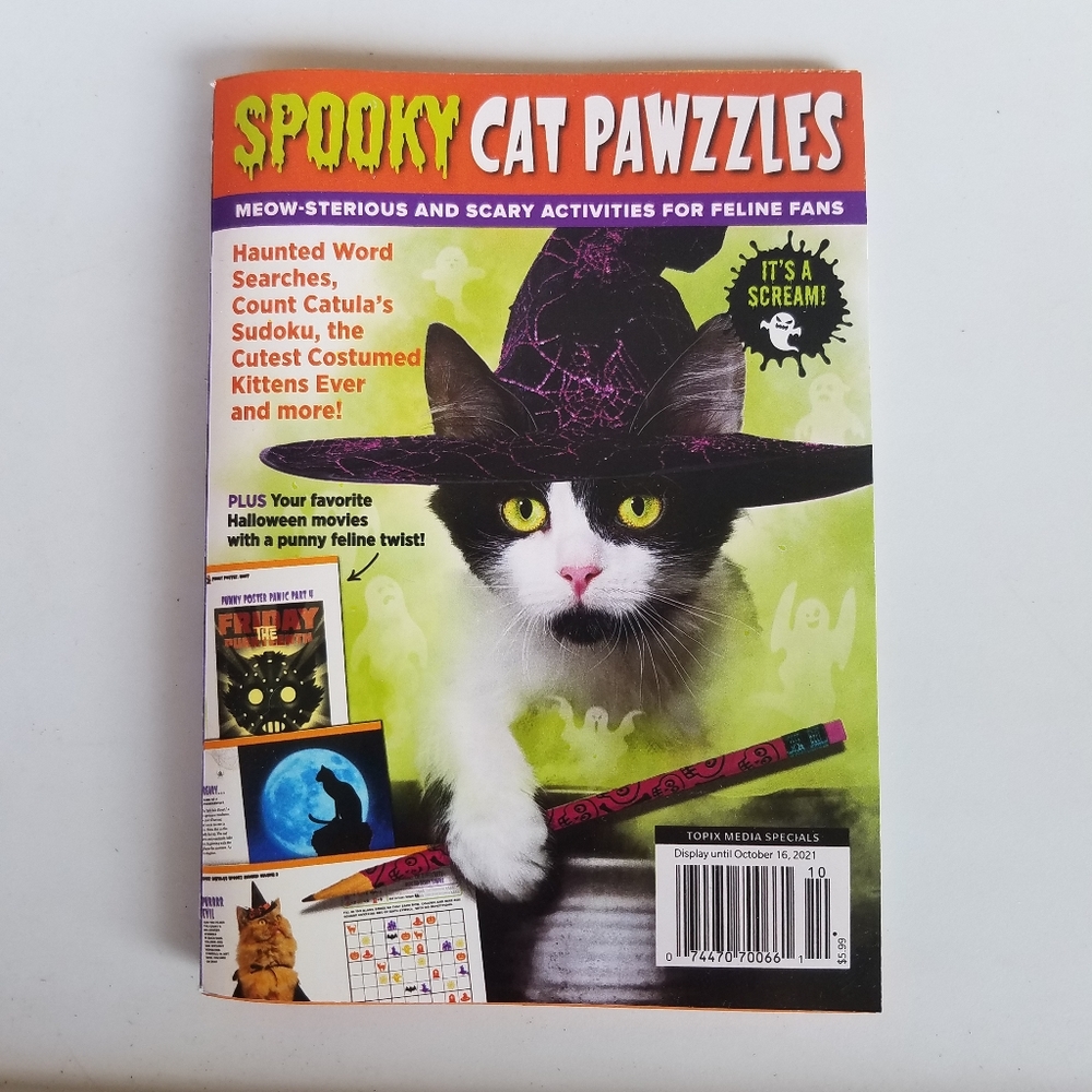 Spooky Cat Pawwzles Puzzles Meow-sterious/Scary Activities fop Feline Fans Tub11